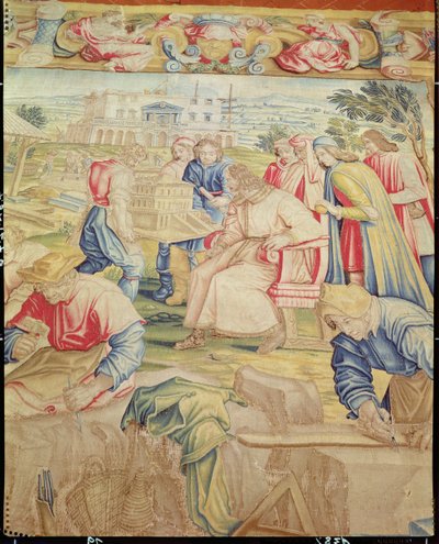 Lorenzo Medici and Giuliano da Sangallo Inspecting the Model for the Villa at Poggia a Caiano by Benedetto di Michele Squilli and Joannes Stradanus by Unknown